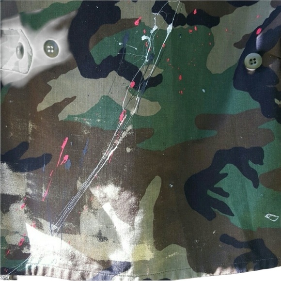 Custom Designed Camouflage Jacket Red Roses S - Picture 5 of 8